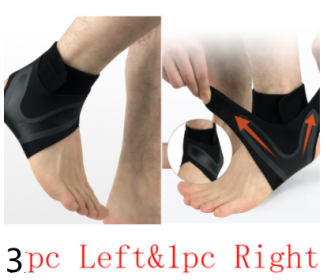 Ankle Support Brace Safety Running Basketball Sports Ankle Sleeves (Option: Black L-3Set-Leftright)